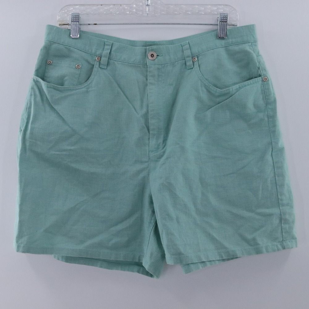 Vintage 1990's Liz Claiborne Women's‎ Size 16 Linen Blend Mint Green Shorts
